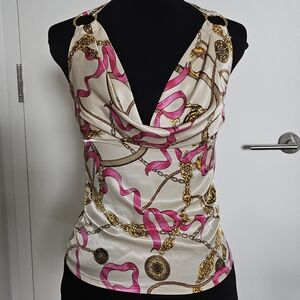 Rare Ma*rs Agejo Gyaru Chain Print Halter Top